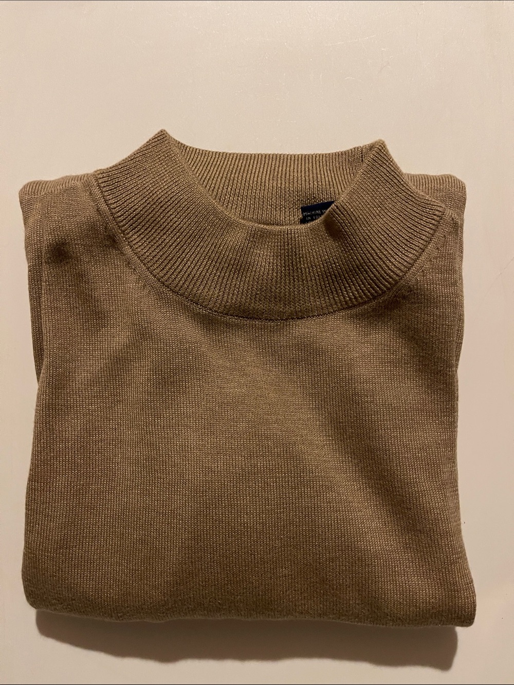 Men's Turtleneck Sweater in Brown - Soft Ribbed Collar